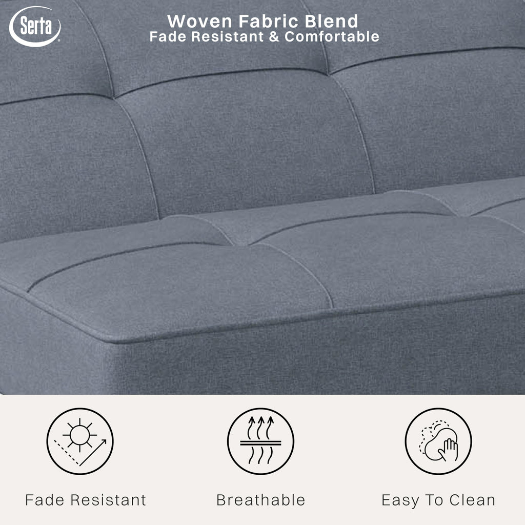 Rane Convertible Sofa Lounger Microfiber Light Grey Full