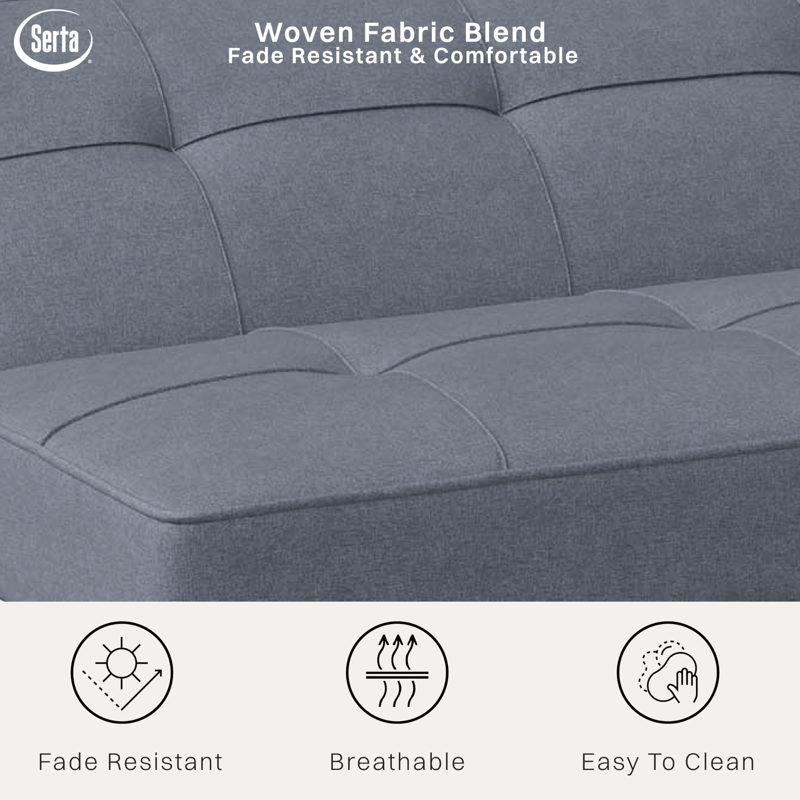 Rane Convertible Sofa Lounger Microfiber Light Grey Full