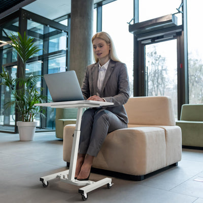 Mobile Height Adjustable Laptop Rolling Cart with Height Adjustment from 28