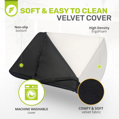 Foot Rest for Under Desk at Work with Warm Feet Pocket - Chiropractor-Endorsed Foot Rest Warmer, High-Density Foam, Velvet