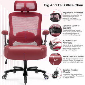 Big and Tall Office Chair 600lbs, Heavy Duty Executive Computer Desk Chair