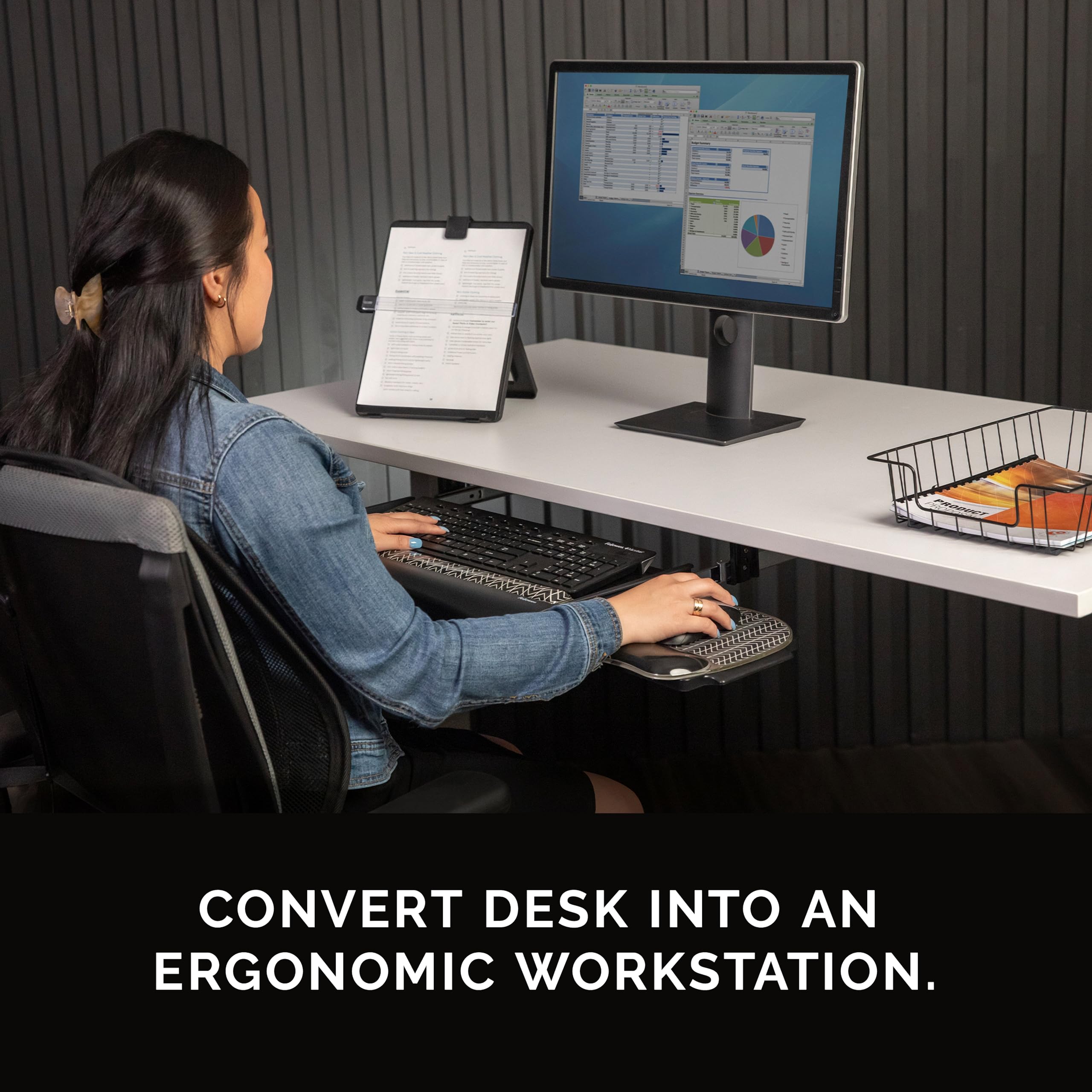 Office Suites Underdesk Keyboard Drawer, Black/Silver (9140305)