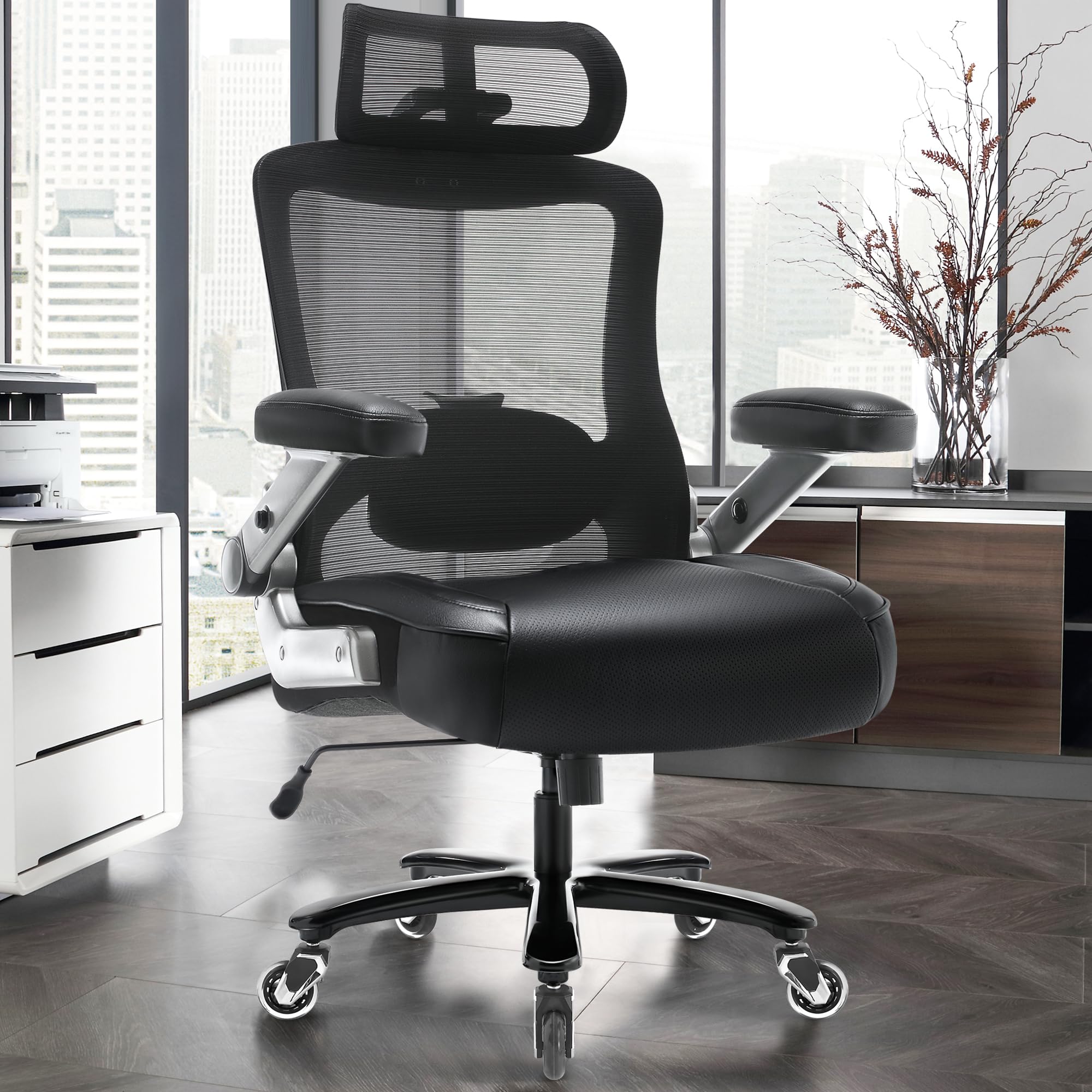 Big and Tall Office Chair 600lbs, Heavy Duty Executive Computer Desk Chair