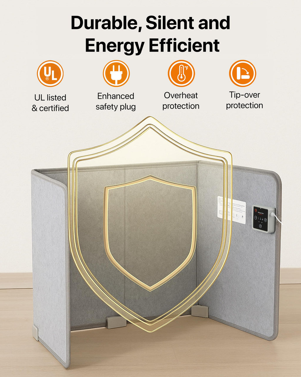Under Desk Warmer - Silent and Energy Efficient - Personal Under Desk Heater for Legs and Feet - for Office and Home - with Thermostat and Timer