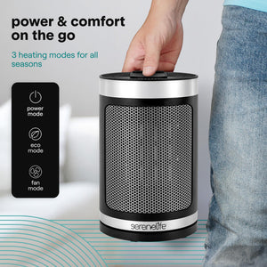 Smart Space Heater – 1500W Indoor Electric Heater with Thermostat, Remote Control, 12-Hour Timer, Wi-Fi Enabled PTC Ceramic Heating for Home and Office, Black (5.9
