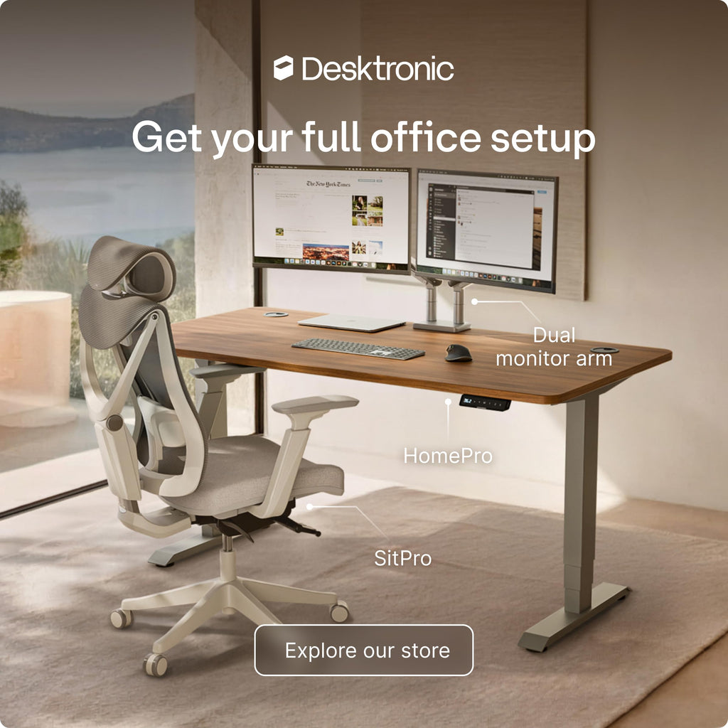 HomePro Standing Desk 70x30 — Made in Europe, Ergonomic Sit Stand Home Office Desk, Electric Height Adjustable, Dual Motor, USB & USB-C Charging, Wobble-Free, Touchscreen, 3 Memory Presets