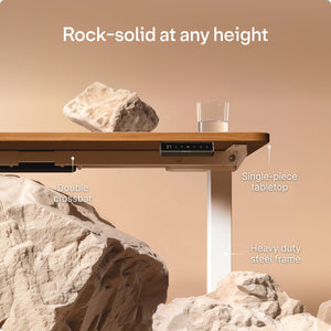 HomePro Standing Desk 70x30 — Made in Europe, Ergonomic Sit Stand Home Office Desk, Electric Height Adjustable, Dual Motor, USB & USB-C Charging, Wobble-Free, Touchscreen, 3 Memory Presets