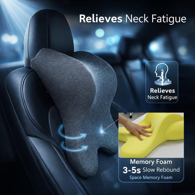 Neck Pillow for Driving Gaming Chair Headrest Pillow Office Chair Neck Pillow Ergonomic Design Double Straps Design Suitable for Different Heights
