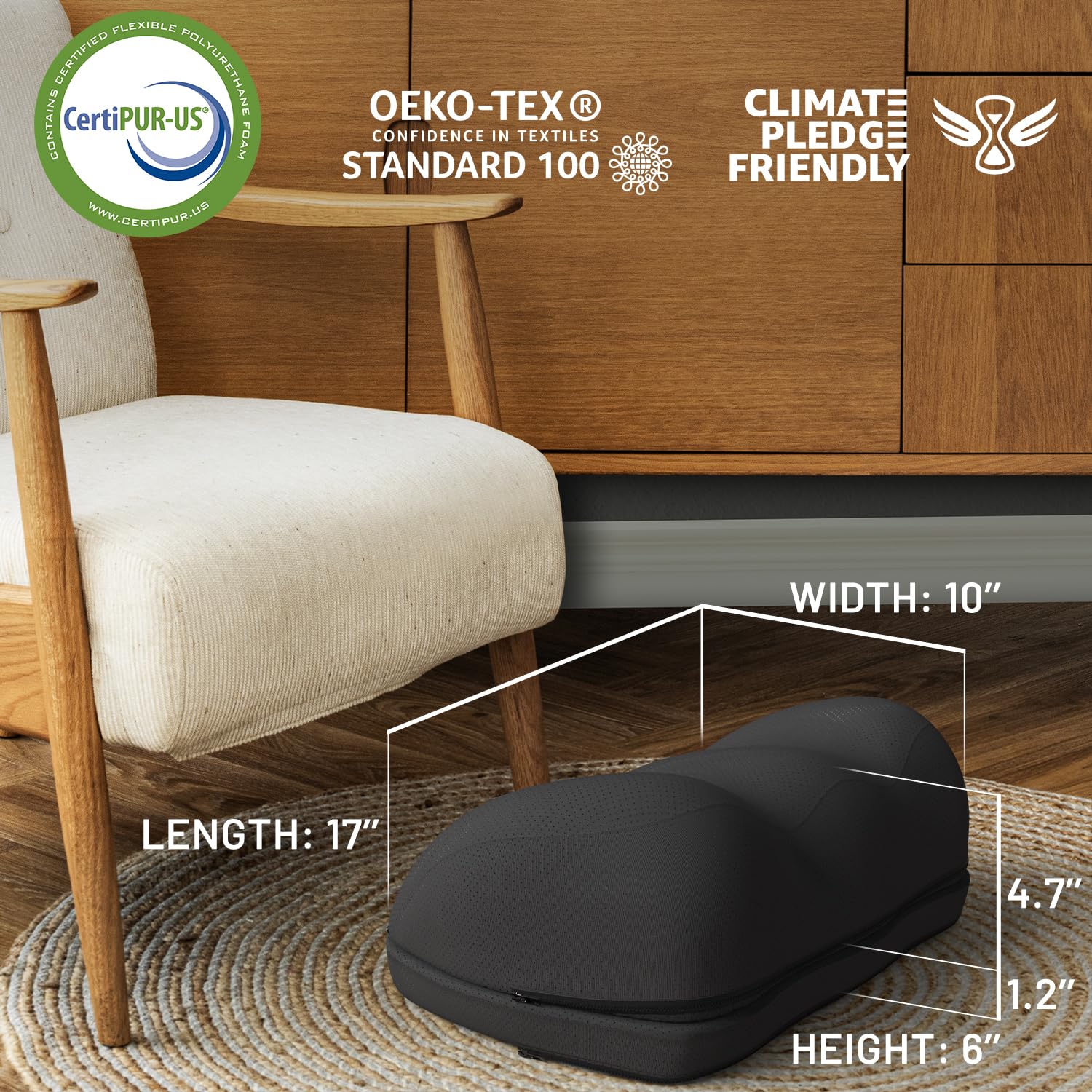 Adjustable Cloud Foot Rest for Under Desk at Work with Pressure Point Nodes - Comfortable Memory Foam Office Foot Stool & Desk Pillow, Gaming & Home Accessories