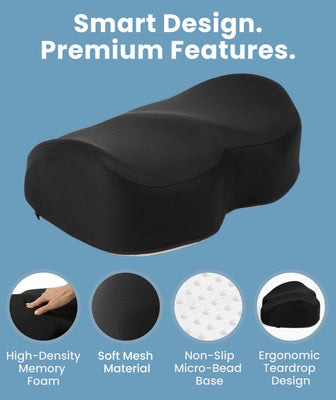 Foot Rest for Under Desk at Work - Memory Foam Office Foot Stool & Under Desk Footrest Leg Elevation Pillow for Gaming & Home Office, Supports Posture