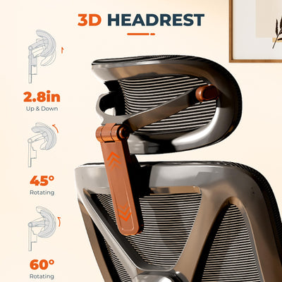 Ergonomic Office Chair High Back Computer Chairs Desk Chair with 2D Lumbar Support/Footrest/3D Headrest/Heavy Duty Metal Base, Comfortable Foam Seat Cushion, ErgoChair Ultra, Black