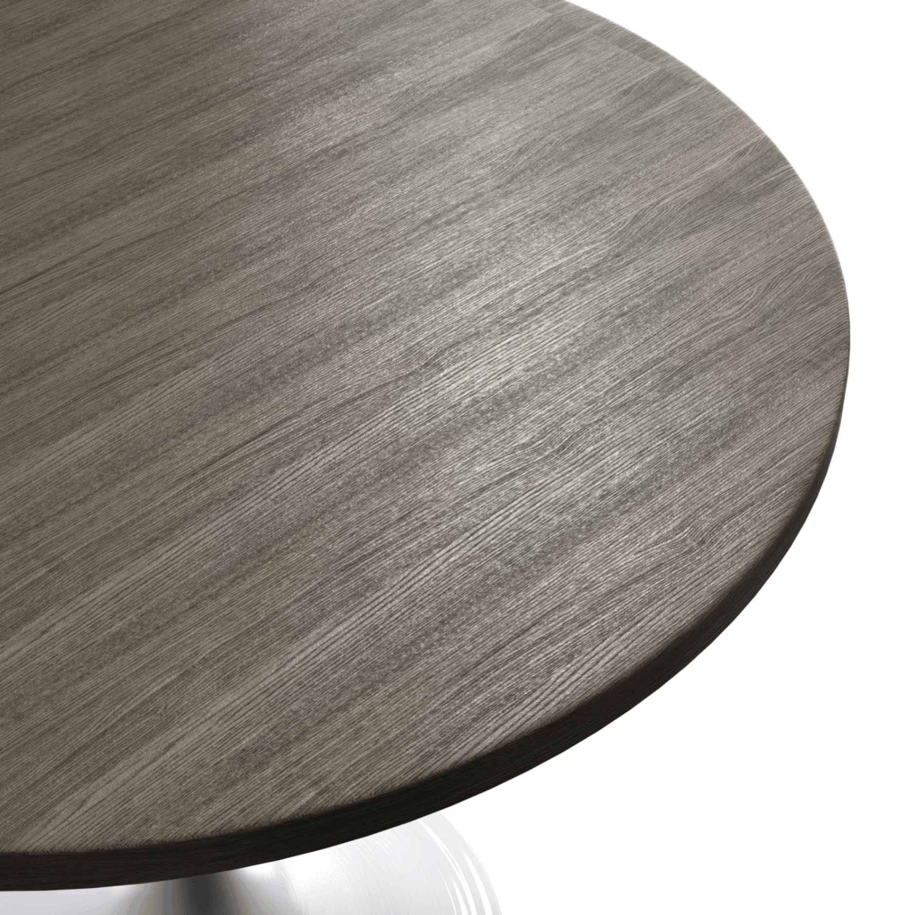 Mid-Century Modern 36 Inch Round Dining Table, MDF Wood Tabletop with White Steel Pedestal Base, Contemporary Kitchen & Dining Room Table, for Small Spaces (Dark Maple)