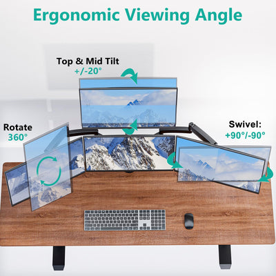 Quad Monitor Mount for 13-27 inch Screens, Extra Tall 4 Monitors Desk Mount, up to 19.8lbs, 32.2 inch Height Max, Fully Adjustable 4 Monitor Arms, VESA 75/100mm (GSDM004S), Black