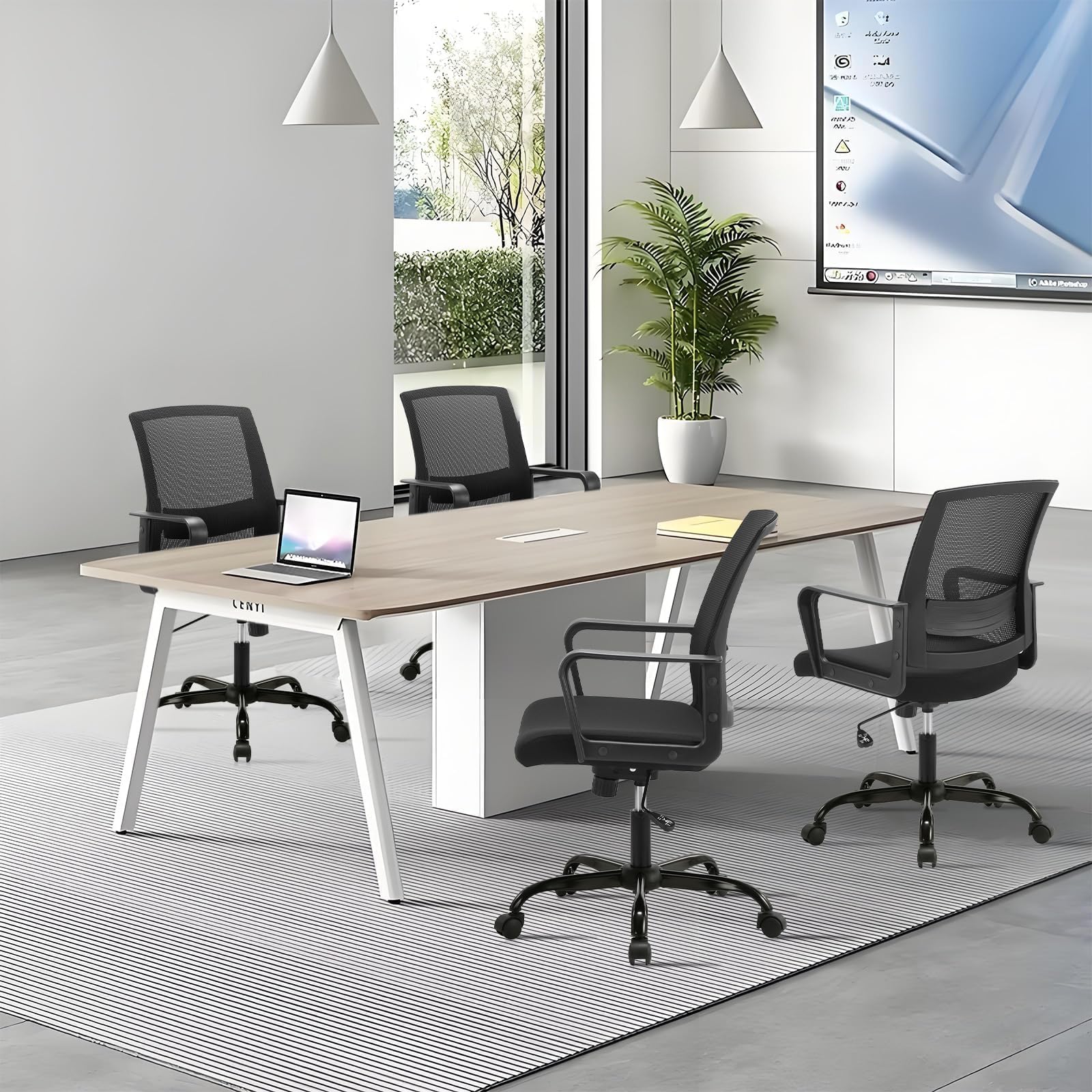Ergonomic Rolling Mesh Desk Chair with Executive Lumbar Support and Adjustable Swivel Design for Home Office Computer Black 20 Pack