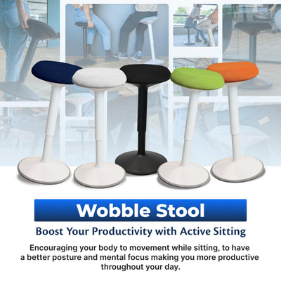 Standing Desk Stool Chair, Height Adjustable Stool 21-31 inch for Office and Classroom, Swivel seat, Anti-Slip Bottom Ergonomic Wobble Stool with Rocking Motion, Orange