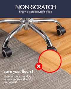 Office Chair Mat for Hardwood Floor Under Desk Computer Rolling Chair Mat for Wood/Tile Floor Non-Slip Heavy Duty Desk Rug PVC Plastic Hard Floor Protector 36
