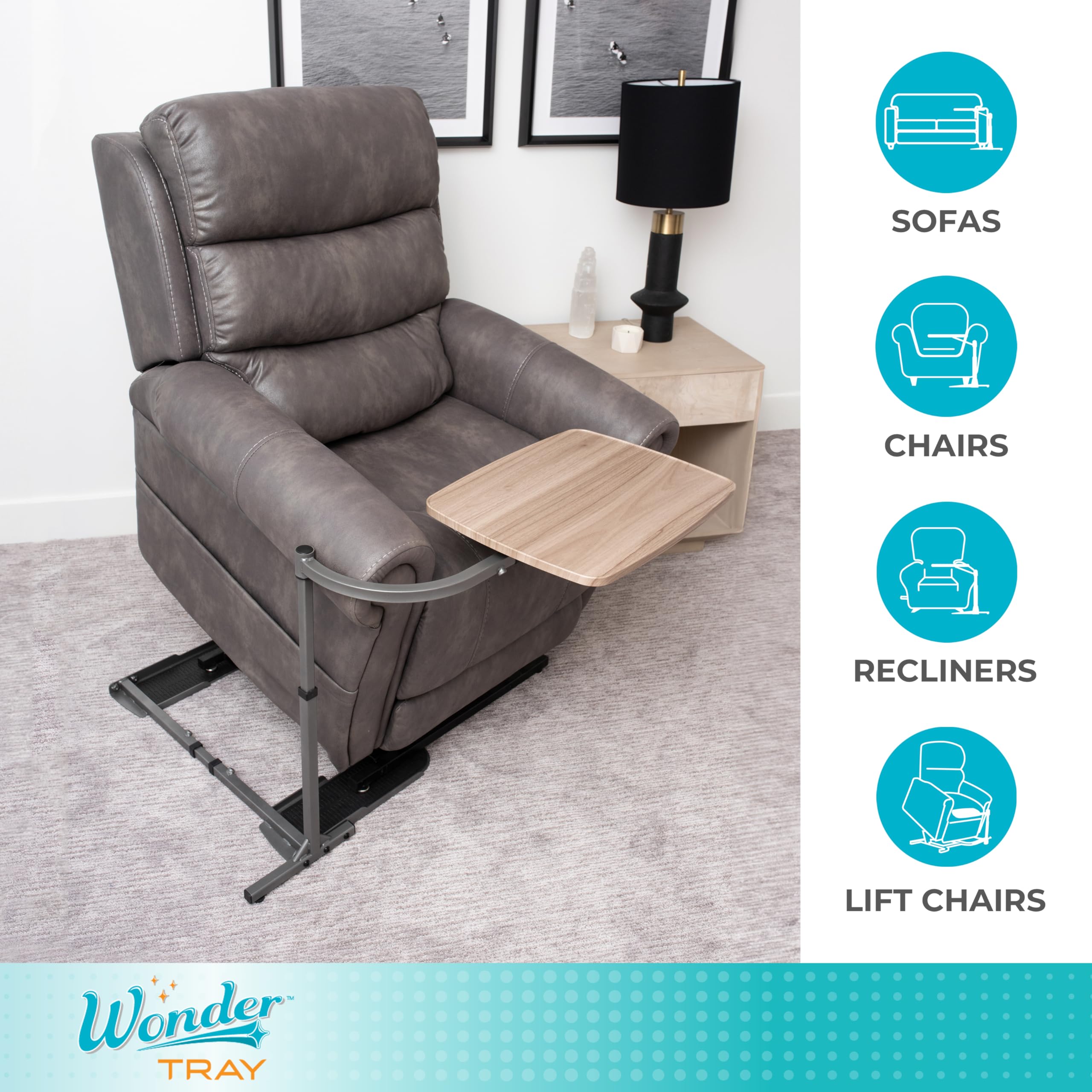 Wonder Tray, Adjustable Swivel Table, Large Laptop Stand, Couch Desk, Side Tables & Gaming Bench