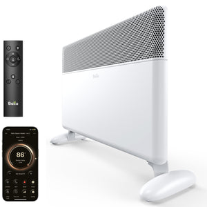 Convection Panel Space Heater for Large Room,1500W Electric Heater with Programmable Thermostat,WiFi App Control,Standing or Wall Mount,Smart Quiet Heater for Indoor Use,Works with Alexa,White