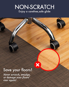 Office Chair Mat for Hardwood Floor Under Desk Computer Rolling Chair Mat for Wood/Tile Floor Non-Slip Heavy Duty Desk Rug PVC Plastic Hard Floor Protector 36