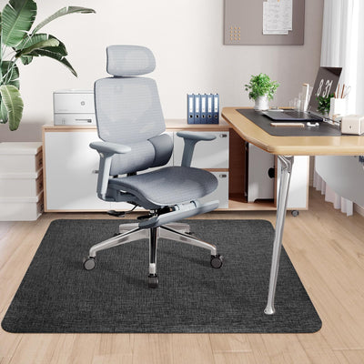 Office Chair Mat for Hardwood & Tile Floor,Computer Gaming Chair Mat for Rolling Chairs Non-Curve, Anti-Slip, Heavy Duty Floor Protector for Home Office,Dark Black (48