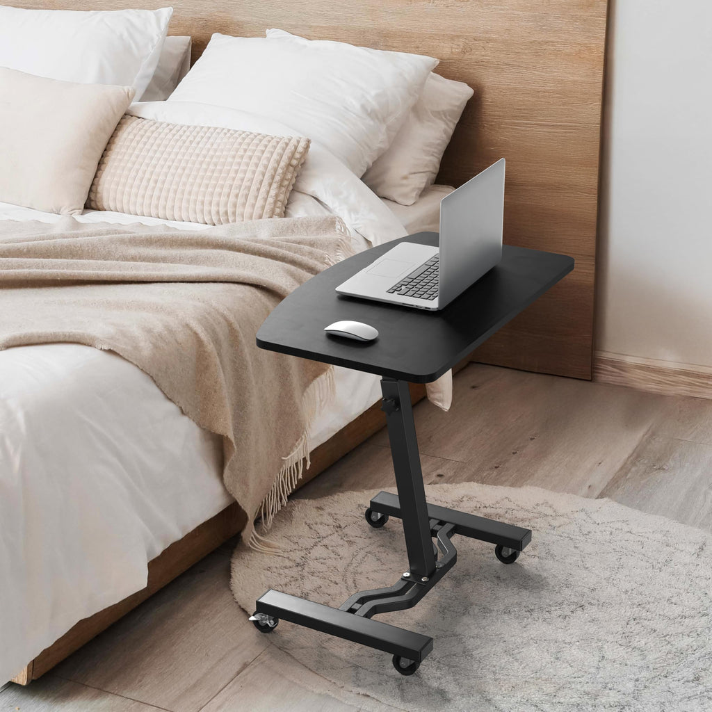 Mobile Height Adjustable Laptop Rolling Cart with Height Adjustment from 28" to 33", Black