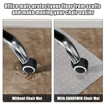 Chair Mat for Carpeted Floor,48''×36'' PVC Carpet Protector for Low Pile Carpets Heavy Duty Effective Grip Anti-Slip,Won't Crack,Easy to Clean for Office and Home