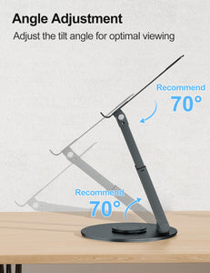 Laptop Stand for Desk with 360° Swivel Base, Sit to Stand, Height Adjustable, Portable Riser Holder for Good Posture, Compatible with MacBook Pro, All Laptops 10-17
