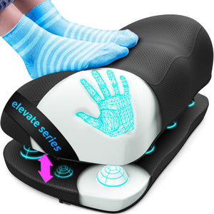 Adjustable Cloud Foot Rest for Under Desk at Work with Pressure Point Nodes - Comfortable Memory Foam Office Foot Stool & Desk Pillow, Gaming & Home Accessories