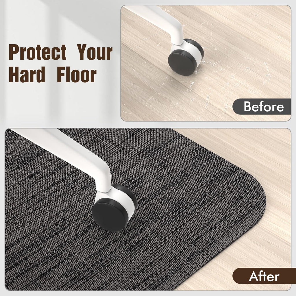 Office Chair Mat for Hardwood Floor and Low Pile Carpet, 36"x 48" Desk Chair Mat for Hard Wood, Anti-Slip Hard Floor Protector Rolling Chair Mats, PVC Mat Desk Rug for Home, Black