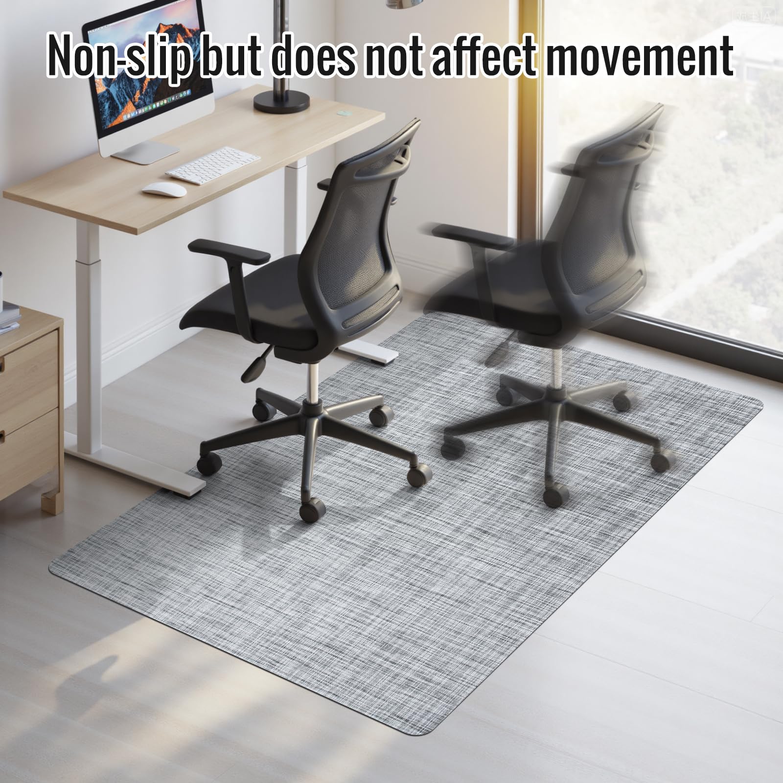 Office Chair Mat,40"x55" Anti-Slip Waterproof Hardwood Floor Chair Mat,Heavy Duty Floor Protector Rolling Chairs for Home Office(Grey)