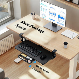 Large Under Desk Keyboard Tray with Sturdy C-Clamp Mount, 26 (30.16