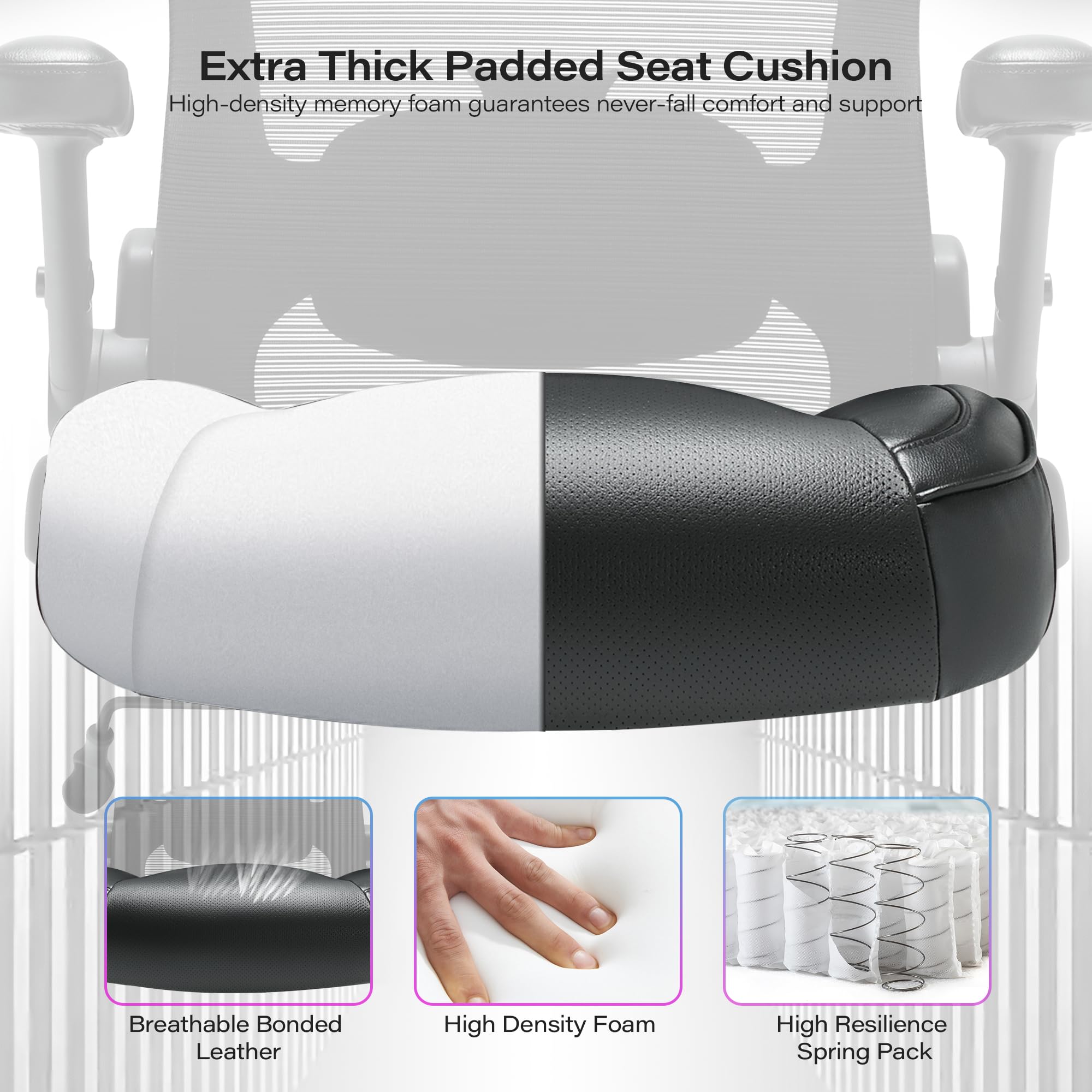 Big and Tall Office Chair 600lbs, Heavy Duty Executive Computer Desk Chair