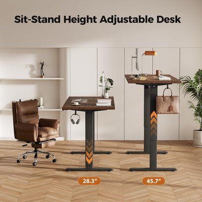 Electric Standing Desk, 63 x 23.6 Inches, Dark Walnut