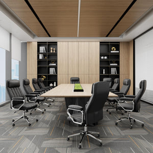 Executive Office Chair, Modern Leather Chair with Headrest & Lumbar Support, High Back Ergonomic Chair with Padded Armrests & Seat, Height Adjustable Swivel Rolling Chair for Home Office.