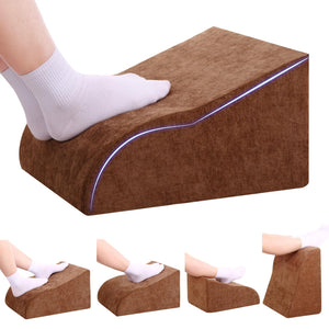 Foot Rest for Under Desk at Work, Ergonomic Under Desk Footrest with Washable Cover for Office, Home & Gaming Leg Elevation Pillow Brown