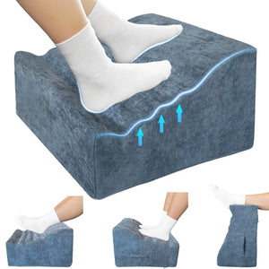 Under Desk Footrest, Multi-Functional Footrest with Portable Handle & Removable Washable Cover - Ergonomic Foot Stool Elevating and Supporting Feet and Legs for Chair and Sofa (Blue)