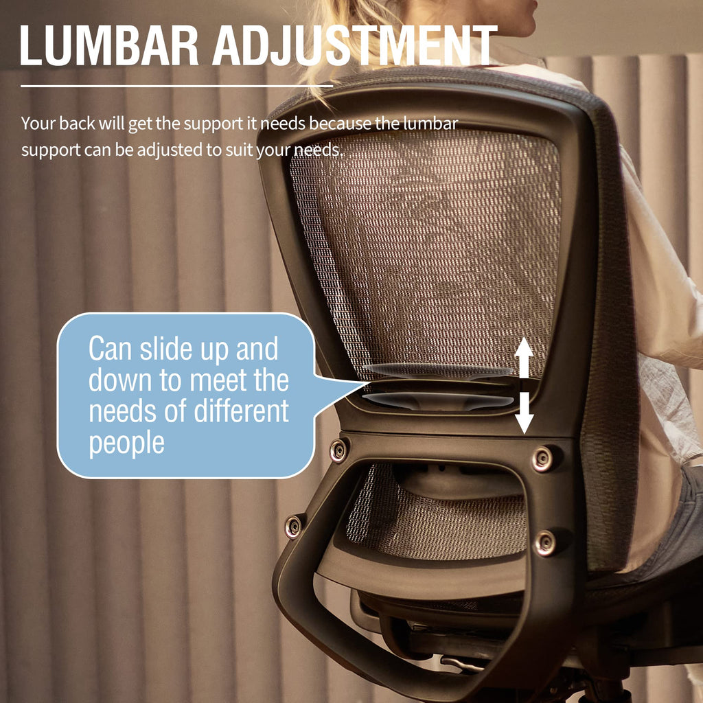 Ergonomic Office Chair | Mesh Computer Desk Chair with Lumbar Support & Adjustable Height