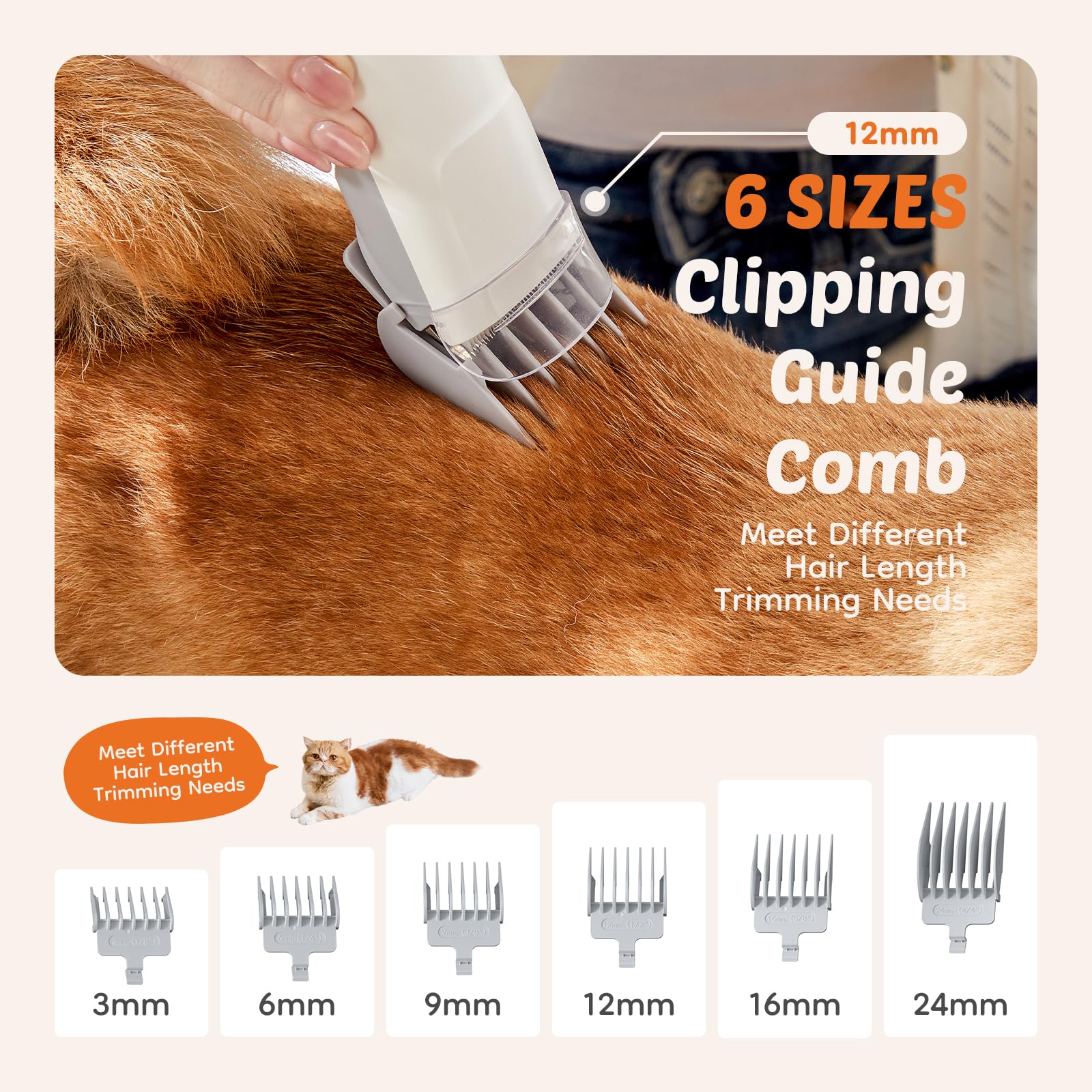 2.5L Cup Professional Pet Grooming Vacuum Kit, 3 Suction Modes and 5 Groomer Tools with Cordless Low Noise Dog Clippers for Cats,