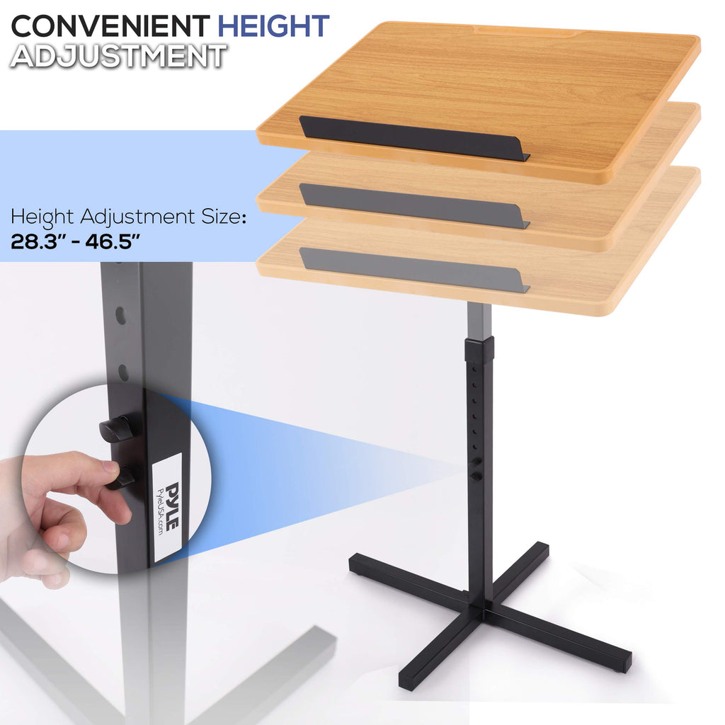 Portable Floor Lectern Podium Stand-Height Adjustable Steady Standing Design Teacher Speaker Lecture Classroom Presentation Stand, Laptop Computer Book Holder w/ Slanted Top Shelf PLCTND44,BLACK