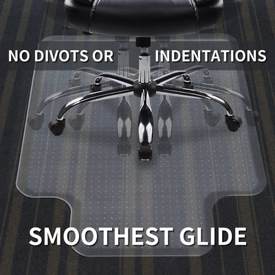 Chair Mat for Carpeted Floor with Lip,47''×36'' PVC Carpet Protector for Low Pile Carpets Heavy Duty Effective Grip Anti-Slip,Won't Crack,Easy to Clean for Office and Home