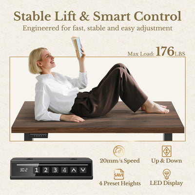 Electric Standing Desk, 48 Inch Adjustable Height Sit Stand Up Desk with 1.18