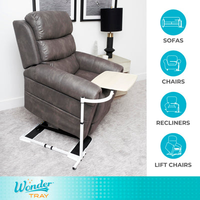 Wonder Tray, Adjustable Swivel Table, Large Laptop Stand, Couch Desk, Side Tables & Gaming Bench, TV-Trays for Eating on Couches, Chairs, Recliners, Maple