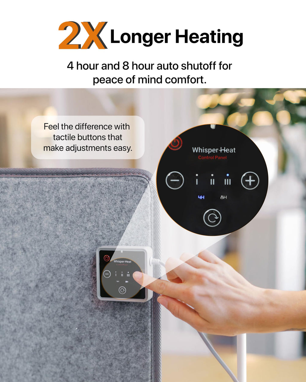 Under Desk Warmer - Silent and Energy Efficient - Personal Under Desk Heater for Legs and Feet - for Office and Home - with Thermostat and Timer