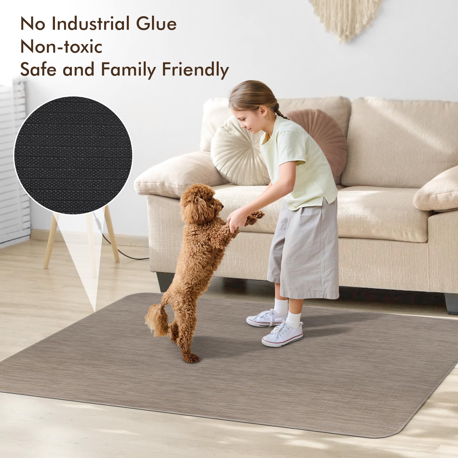 Office Chair Mat for Hardwood Floor, 36" x 48" Desk Chair Mat for Hard Wood and Tile Floor, Large Anti-Slip Hard Floor Protector Rolling Chair Mat, PVC Mat Desk Rug for Office Home, Dark Brown