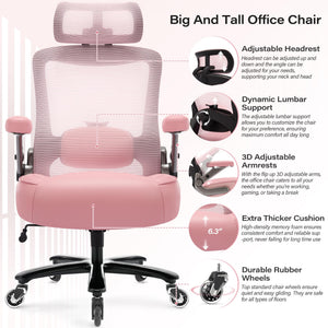 Big and Tall Office Chair 600lbs, Heavy Duty Executive Computer Desk Chair