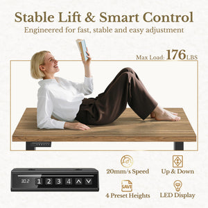 Electric Standing Desk, 48 Inch Adjustable Height Sit Stand Up Desk with 1.18