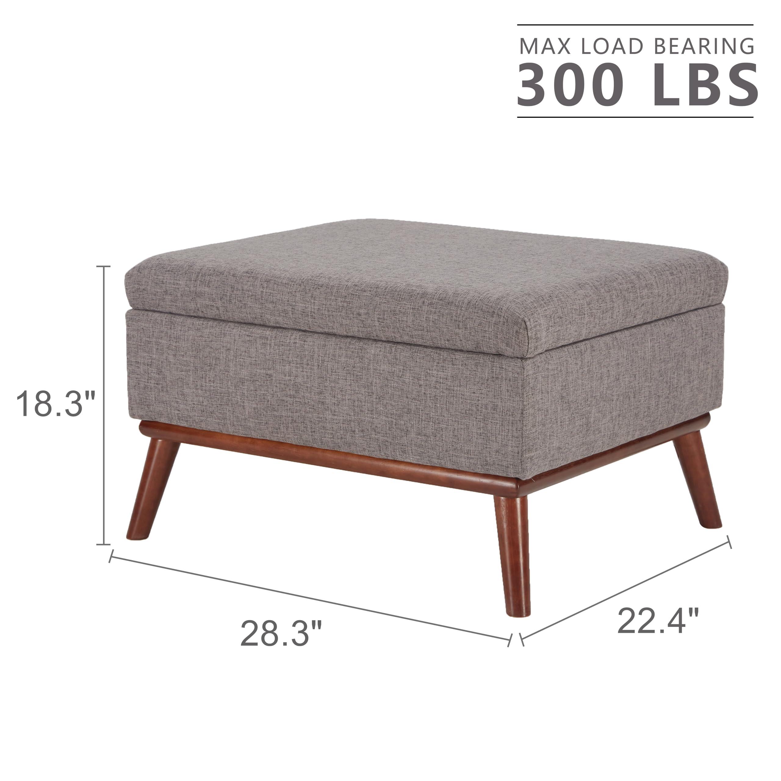 65" W Loveseat Sofa with Ottoman Coffee Table, Mid Century Modern Decor Love Seat Couches and Ottoman with Storage for Living Room, Button Tufted Upholstered Love Seats Furniture Set, Grey