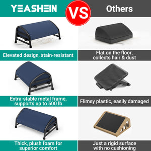 Adjustable Foot Rest for Under Desk at Work, Ergonomic Foot Stools with 7 Positions, Elevated Cushion Under Desk Footrest with Metal Frame, Leg Rest Used for Home, Car, PC Gaming Accessories