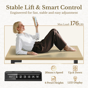 Electric Standing Desk, 48 Inch Adjustable Height Sit Stand Up Desk with 1.18