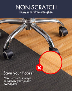 Office Chair Mat for Hardwood Floor Under Desk Computer Rolling Chair Mat for Wood/Tile Floor Non-Slip Heavy Duty Desk Rug PVC Plastic Hard Floor Protector 36